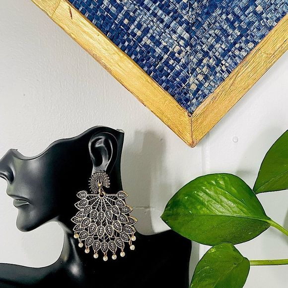 6. Peacock Earrings - Picture 3 of 3